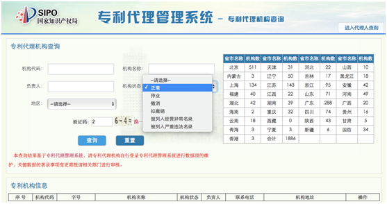 專利代理機構(gòu)查詢系統(tǒng)
