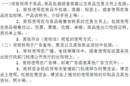 商標使用的規定